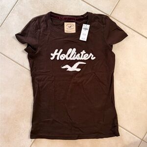 Hollister Chocolate Brown Logo Tee